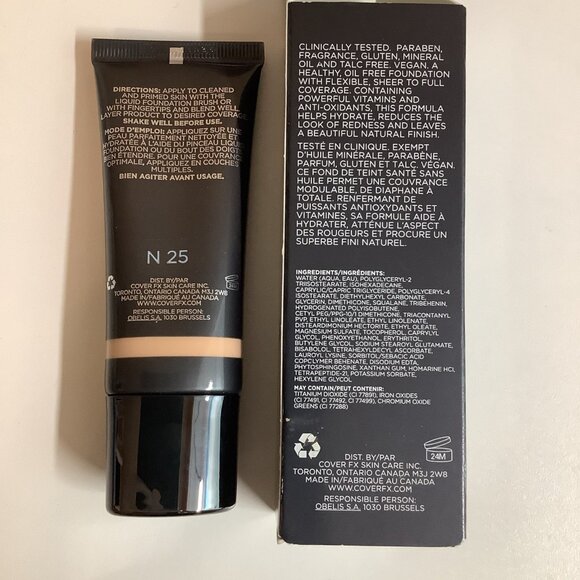 Cover FX Natural Finish Foundation - New In Box - N25 Full Size 1 Oz. - Picture 2 of 3